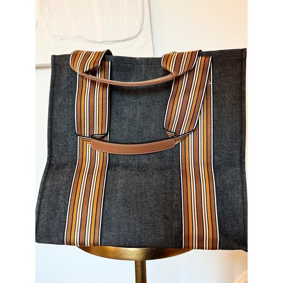 Loro Piana NWT Denim The Suitcase Stripe Small Cube w/ Pouches - Picture 3 of 10